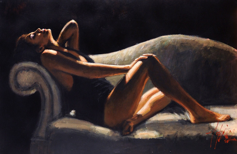 Fabian Perez paola on the couch